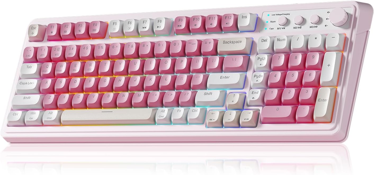 AULA 99 Key Keyboard, Wireless Gaming Keyboard Bluetooth Computer Keyboards
