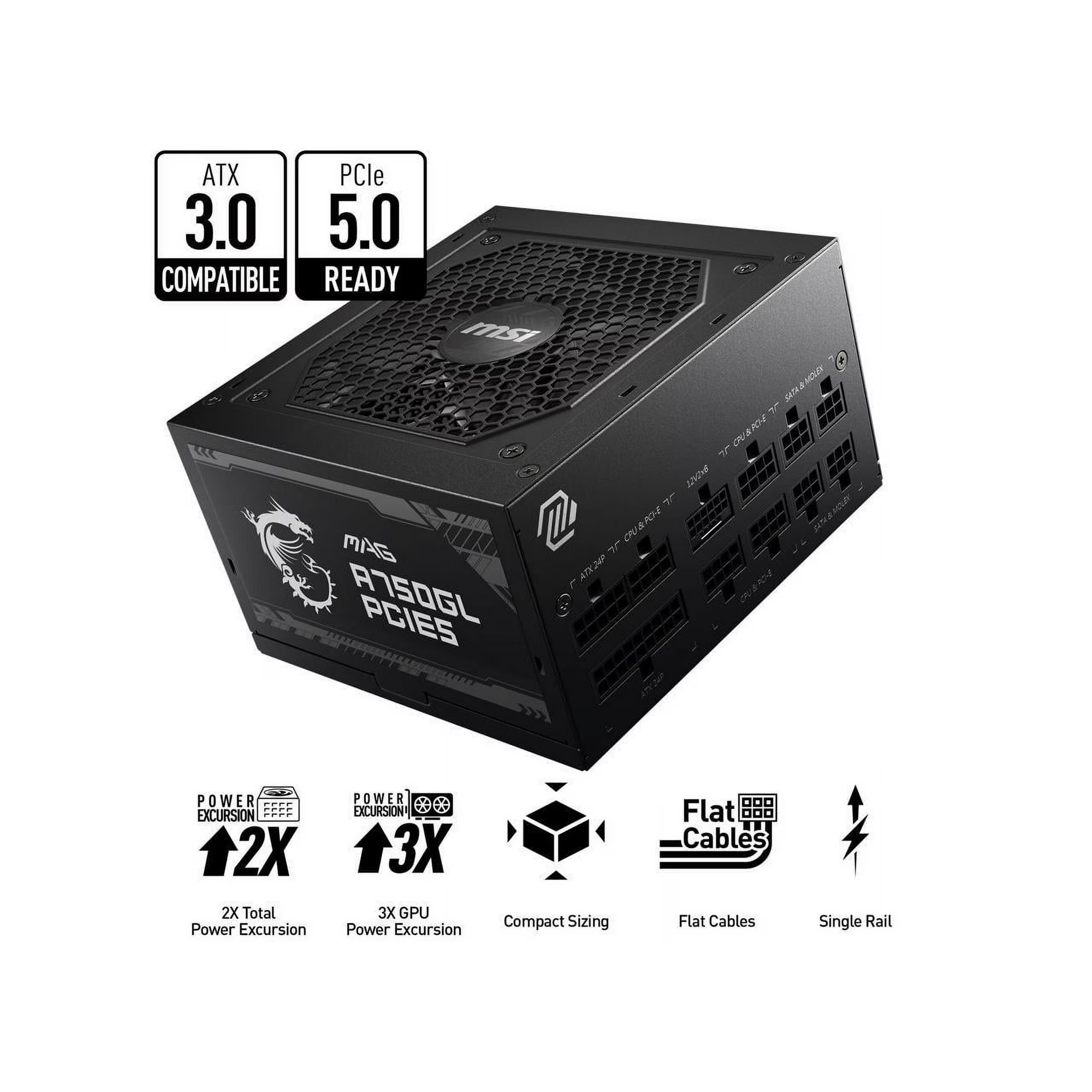 MSI - MAG A750GL PCIE 5.0, 80 GOLD Fully Modular