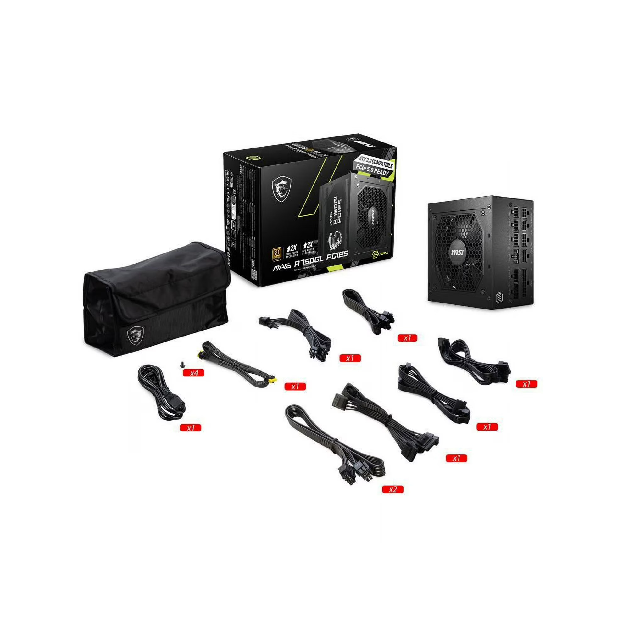 MSI - MAG A750GL PCIE 5.0, 80 GOLD Fully Modular
