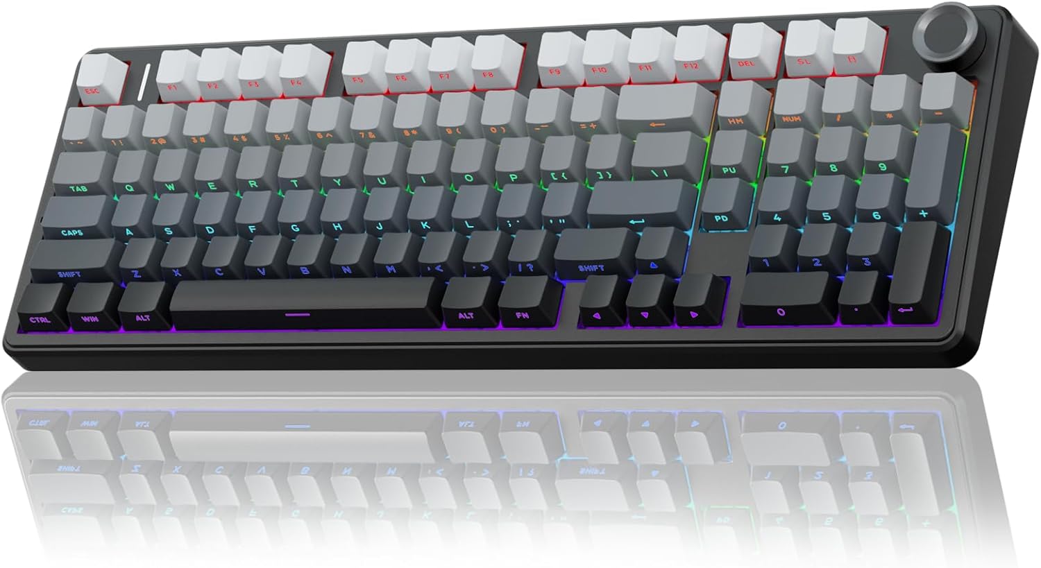AULA F99 Pro Wireless Mechanical Keyboard with Knob,Gasket Structure,Tri-Mode BT5.0/USB-C/2.4GHz