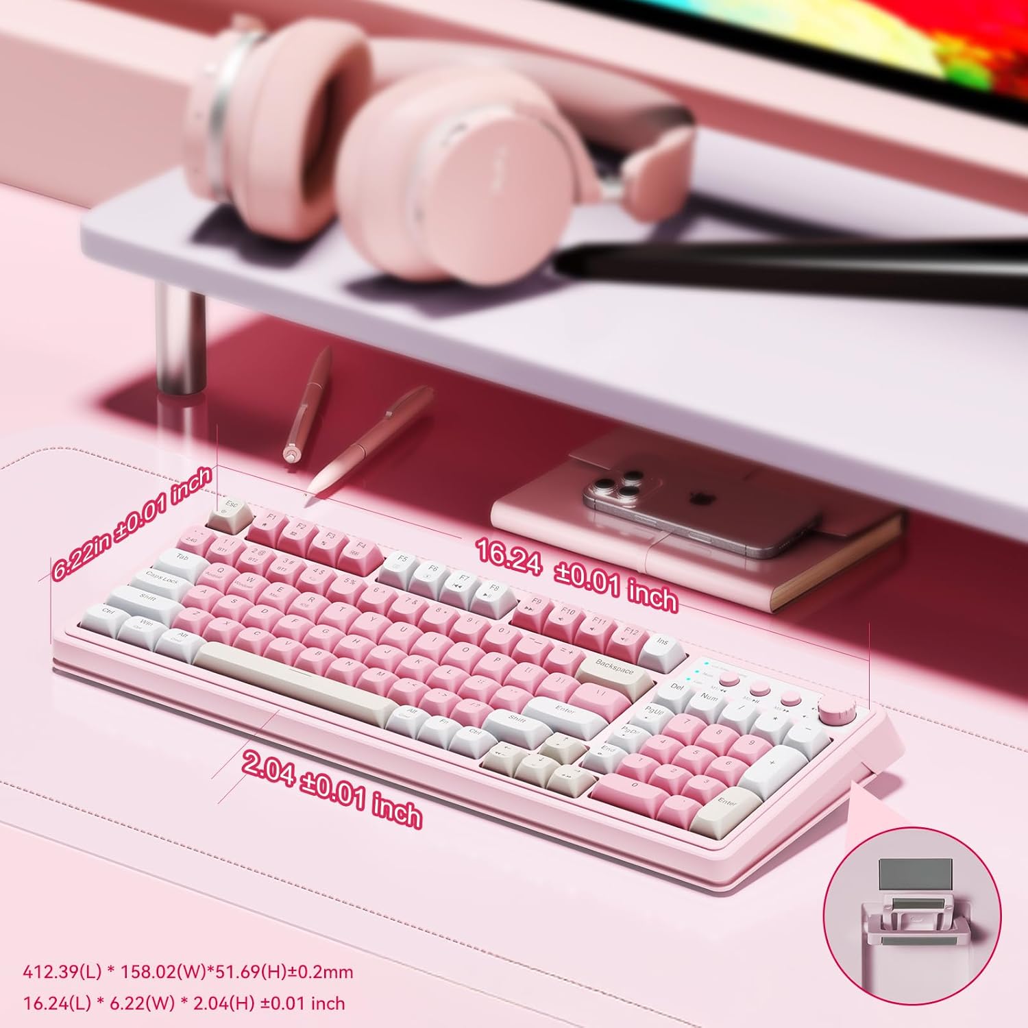AULA 99 Key Keyboard, Wireless Gaming Keyboard Bluetooth Computer Keyboards