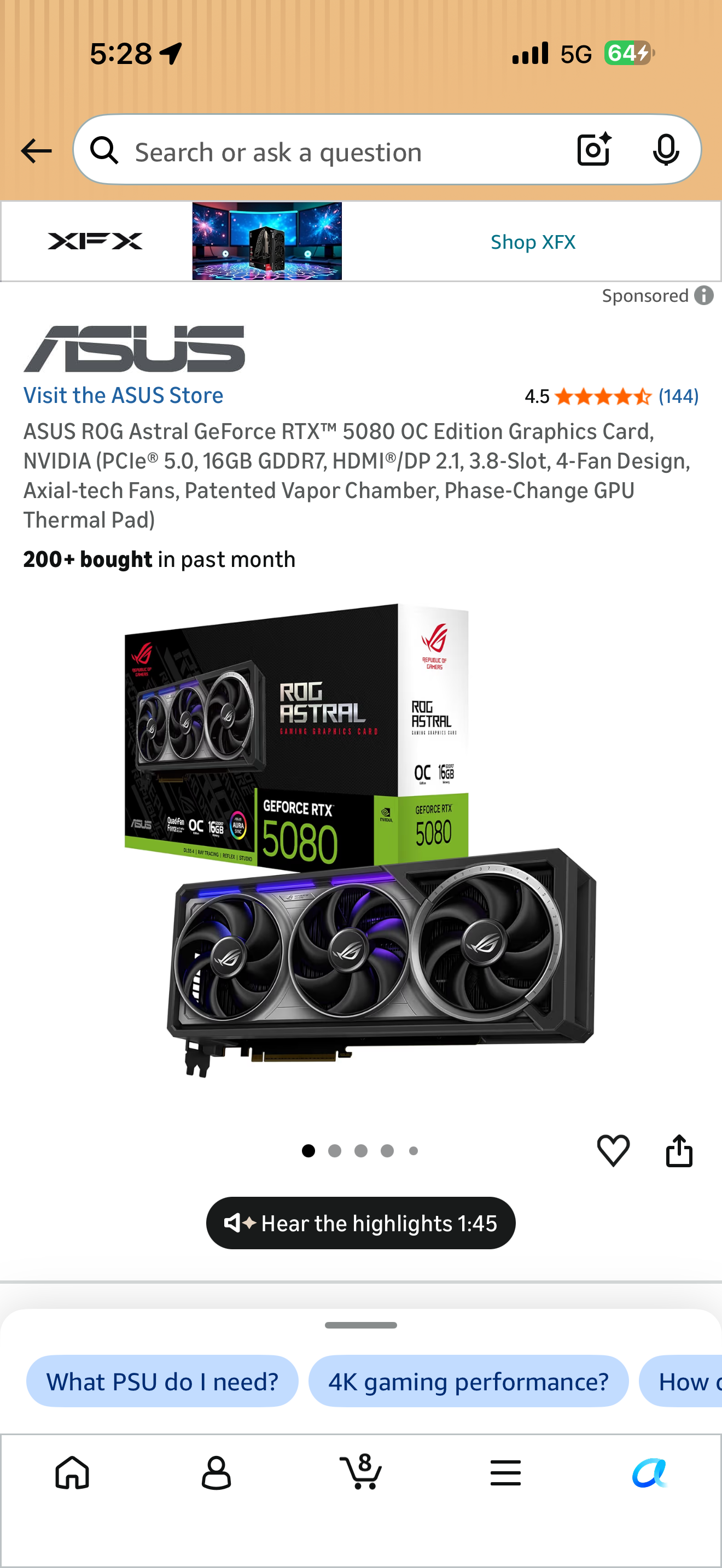 necesito una 5080 Astral OC